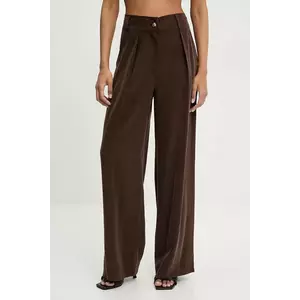 Answear Lab pantaloni culoarea maro, lat, high waist imagine
