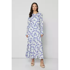 Bizuu rochie din bumbac IVYNI maxi, evazată, IVYNI NIEBIESKI imagine