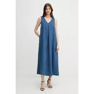 United Colors of Benetton rochie din in culoarea roz, maxi, evazată imagine
