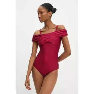 Answear Lab costum de baie dintr-o bucată culoarea bordo, cupa usor rigidizata imagine