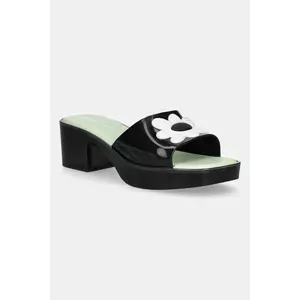 Melissa papuci MELISSA SHAPE + LAZY OAF AD culoarea neagră, cu toc drept, M 33566 imagine