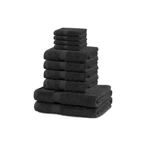 set de prosoape 10-pack culoarea negru imagine