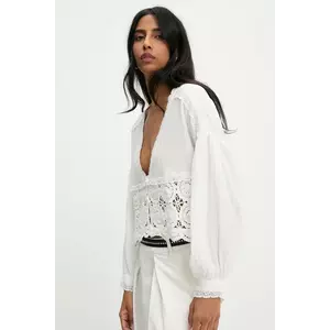 Answear Lab bluza din bumbac culoarea alb, neted imagine