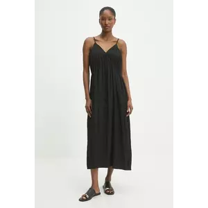 Answear Lab rochie culoarea negru, midi, evazată imagine