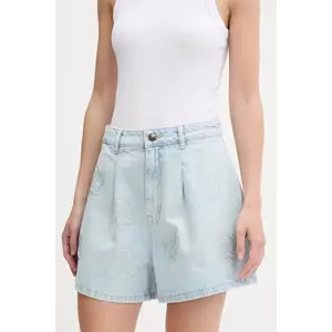 Rotate pantaloni scurți jeans cu imprimeu, high waist, 1138241468 imagine