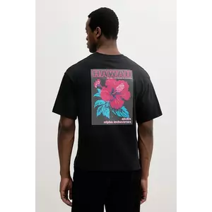 Alpha Industries tricou din bumbac Aloha Flower T BP culoarea negru, cu imprimeu, 156523 imagine