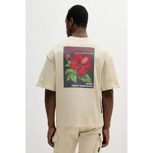 Alpha Industries tricou din bumbac Aloha Flower T BP culoarea bej, cu imprimeu, 156523 imagine