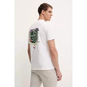 Puma tricou din bumbac culoarea alb, cu imprimeu, 629628 imagine