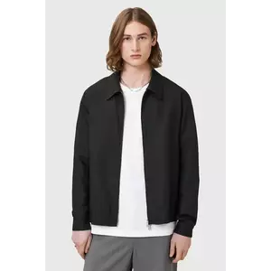 AllSaints geacă din amestec de in BRADNER culoarea negru, de tranzitie, M023OC imagine