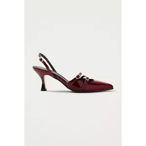Alohas pantofi de piele Joelle culoarea bordo, pe toc jos, cu toc deschis, S100441-01 imagine