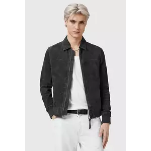 AllSaints geacă din piele întoarsă RASHFORD culoarea negru, de tranzitie, M015LC imagine