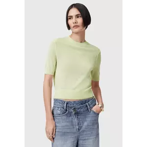 AllSaints bluză de lână ELSIE culoarea verde, uni, W068KC imagine