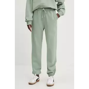 Herschel pantaloni de trening din bumbac femei, culoarea verde, uni, 50298-01898 imagine