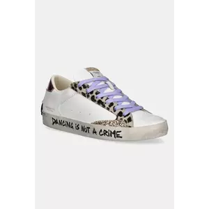 Crime London sneakers din piele DISTRESSED femei, culoarea alb, 20006PP7 imagine