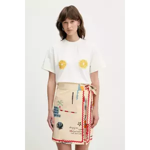 Never Fully Dressed tricou culoarea bej, NFDTO1764 imagine