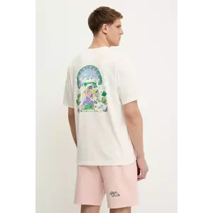 The North Face tricou din bumbac Clean Trails culoarea bej, cu imprimeu, NF0A8C2TQLI1 imagine