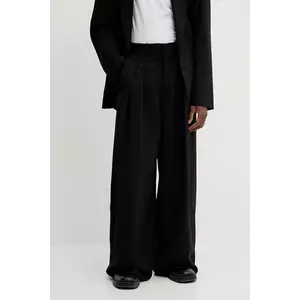 Nanushka pantaloni BORRE culoarea negru, drept, NM25SSPA12799 imagine