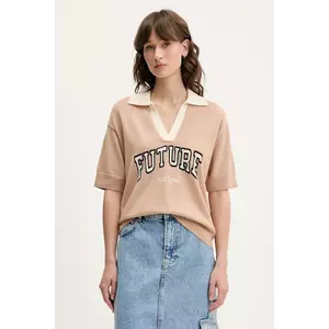 FROM FUTURE pulover de cașmir culoarea bej, light, WPP02646 imagine