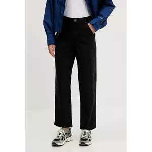 The North Face pantaloni de bumbac Cedar Canvas Work culoarea negru, drept, high waist, NF0A8B9DJK31 imagine