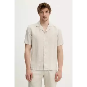 Marc O'Polo cămașă de in culoarea bej, regular, 524742841062 imagine
