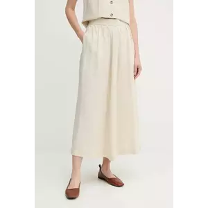 United Colors of Benetton fustă din in culoarea bej, midi, evazati, 4AGHD004L imagine