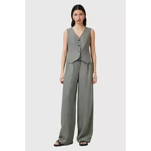 AllSaints pantaloni AVERIE culoarea gri, lat, medium waist, W045QC imagine