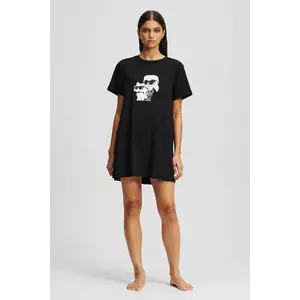 Karl Lagerfeld cămașă de noapte din bumbac culoarea negru, bumbac, A3W45007 imagine