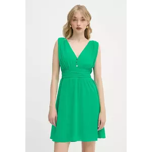 Morgan rochie culoarea verde, mini, evazată, RIA imagine