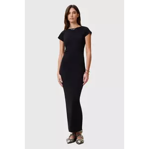 AllSaints rochie din bumbac KATARINA culoarea negru, maxi, mulată, W253DC imagine