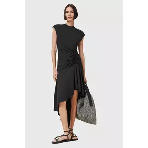 AllSaints rochie ANNALIE culoarea negru, midi, evazată, W159DC imagine