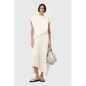 AllSaints rochie si pulover LEIA culoarea alb, midi, evazată, W172DC imagine