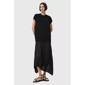 AllSaints rochie si pulover LEIA culoarea negru, midi, evazată, W172DC imagine