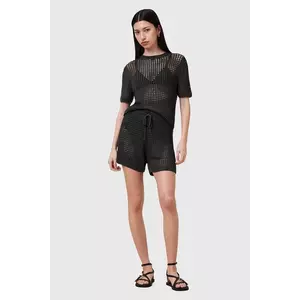 AllSaints pantaloni scurți PALOMA culoarea negru, uni, high waist, W076TC imagine
