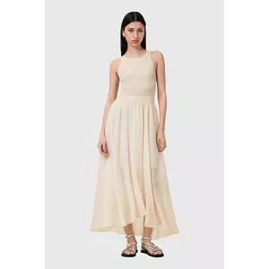 AllSaints rochie ZENIA culoarea bej, midi, evazată, W188DC imagine