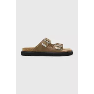 AllSaints papuci din piele Randal Sandal culoarea maro, M002FC imagine