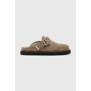 AllSaints papuci din piele Randal Mule culoarea maro, M003FC imagine