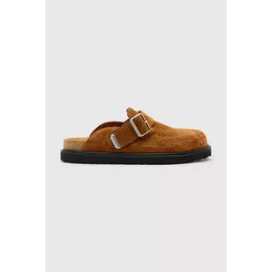 AllSaints papuci din piele Randal Mule culoarea maro, M003FC imagine