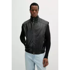 Versace Jeans Couture vestă din piele culoarea negru, de tranzitie, 78GAVP00 CPPS3 imagine