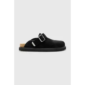 AllSaints papuci din piele Randal Mule culoarea negru, M003FC imagine