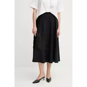Sandro Ferrone fustă culoarea negru, midi, evazati, S18XBERAKO imagine