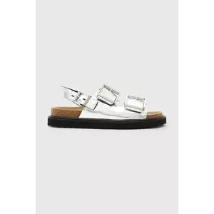 AllSaints sandale de piele Isla Sandal culoarea argintiu, W044FC imagine