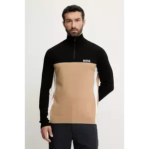BOSS Green pulover culoarea maro, light, cu turtleneck, 50528740 imagine