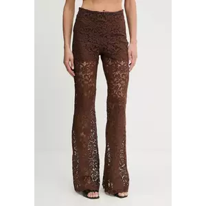 Ermanno Scervino pantaloni culoarea maro, evazați, high waist, D464P605FDHGJ imagine