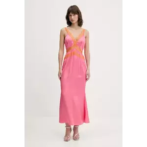 Never Fully Dressed rochie culoarea roz, maxi, dreaptă, NFDDR2188 imagine