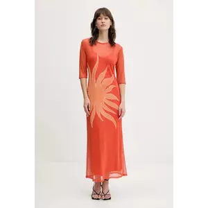 Never Fully Dressed rochie culoarea portocaliu, maxi, dreaptă, NFDDR2111 imagine