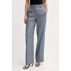 Sisley pantaloni din in lat, high waist, 4MNULF02I imagine