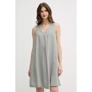 United Colors of Benetton rochie din in culoarea gri, mini, evazată, 4AGHDV0AX imagine