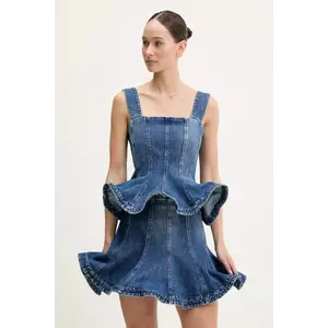 MSGM top din denim uni, 3842MDT231.257242 imagine