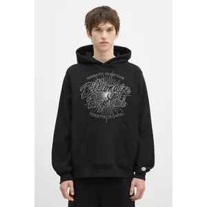 Billionaire Boys Club hanorac de bumbac Script Logo Chainstitch Popover Hood barbati, culoarea negru, cu glugă, cu imprimeu, B24448 imagine