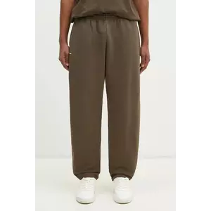 Pangaia pantaloni de trening din bumbac culoarea verde, neted, 10001759 imagine